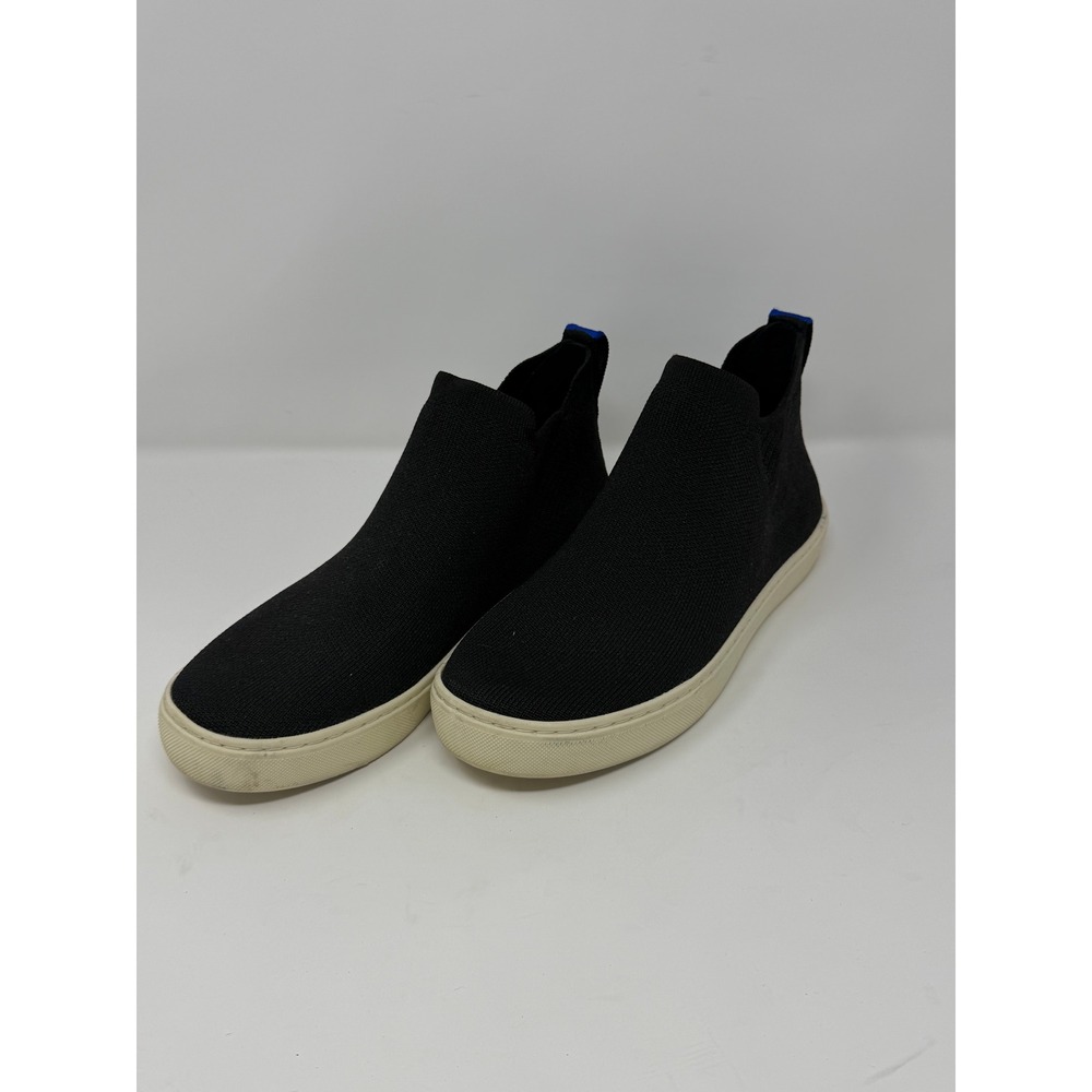 Rothy's Chelsea Sneaker Black Solid Knit Ankle Boot Women Size 7.5